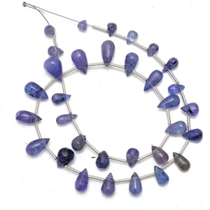 Cuentas de tanzanita natural, brioletas en forma de lágrima, 11X6- 4,5X4 mm, hilo de 12". - Imagen 1 de 2