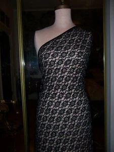 HANDPERLEN 5,6 Yard SCHWARZ SPITZE BESTICKT RUNDUM IRID. PERLEN SILBER PAILLETTEN - Bild 1 von 11