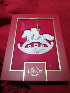 2024 Lenox Baby's First Christmas Rocking Horse Ornament Harder To Find. - Picture 1 of 2
