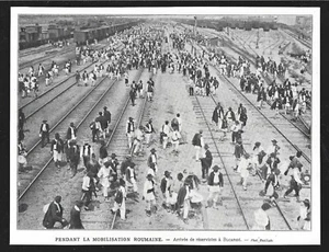 1913 -- MOBILISATION ROUMAINE . ARRIVEE DE RESERVISTES A BUCAREST . 4A080 - Picture 1 of 1