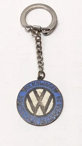 VTG 1960s Volkswagen Enamel Keychain Fob VW Beetle Bug Bus BOGOTA COLUMBIA RARE - Picture 1 of 7