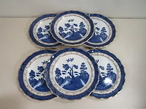 6 Royal Doulton Booths Old Real Willow 7" Desert Plates ~ Beautiful Condition - Picture 1 of 3
