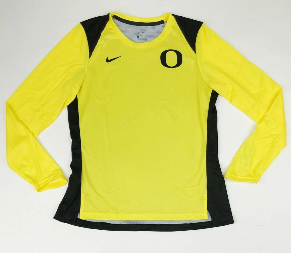 Nike Digital Hyperelite LS Shirt Oregon Ducks Basketball Women's M Yellow 930771