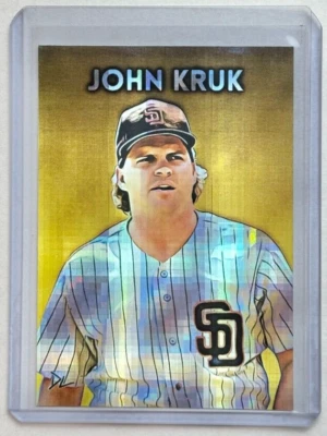 Tarjeta refractora John Kruk edición limitada firmada por artista "San Diego Padres" 1/1 Foto 1 de 2
