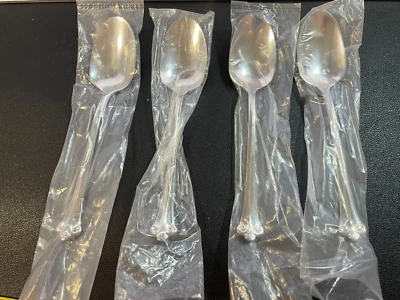 4 Oneida Stainless flatware Milan Scroll pattern 6 1/8" Teaspoons NEW - Image 1 of 3