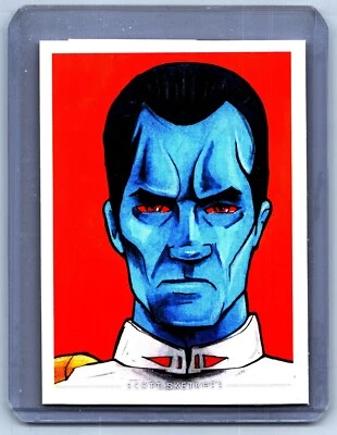 Tarjeta de boceto del Almirante Thrawn - Scott Sketches impresión de tarjetas coleccionables arte de fans Foto 1 de 3