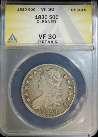1830 Capped Bust Half Dollar ANACS VF30 DETAILS (2330201) Cover