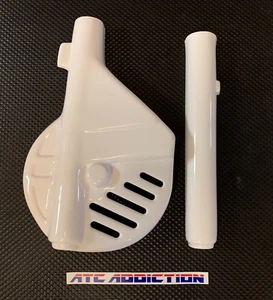 ATC Addiction WHITE Front Fork & Disc Guards. Honda 85 86 ATC250R ATC 250R Maier - Picture 1 of 6
