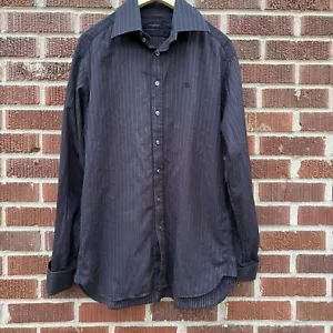 Burberry London Button up French Cuff Shirt Striped Men's Size 15 1/2 39 UK Made - Picture 1 of 10
