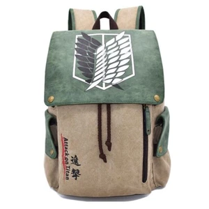 Anime Attack On Titan Canvas Rucksack Schultasche Pfadfinderregiment Schultertasche NEU - Bild 1 von 12
