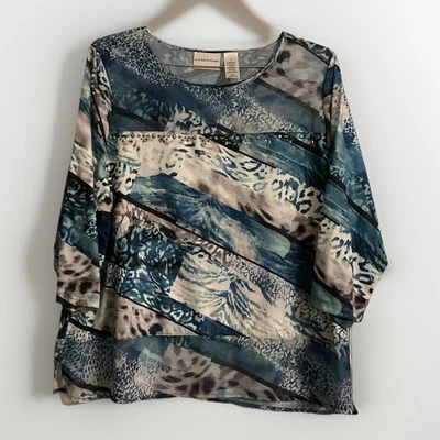 Blusa para mujer Alfred Dunner manga 3/4 talla 1X Foto 1 de 4