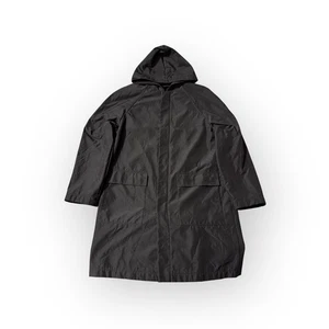 Club Monaco Black Hooded Raincoat Jacket Waterproof Long Parka Men’s XL - Picture 1 of 6