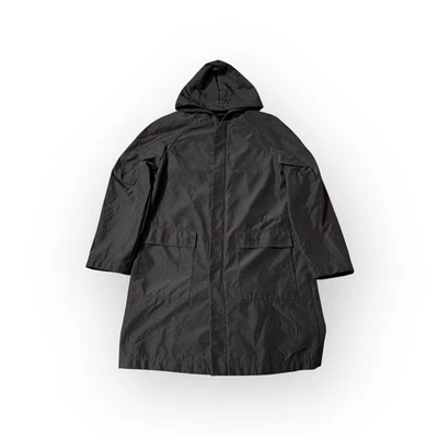 Chaqueta impermeable larga impermeable Club Monaco negra con capucha Parka para hombre XL Foto 1 de 4