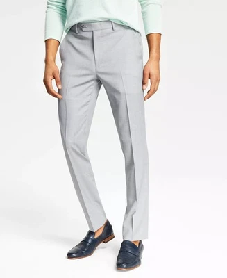 Pantalones de vestir Bar Iii para hombre ajustados 30/32 gris claro liso Foto 1 de 4