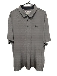 Under Armour Playoff Poloshirt. Dünne dunkelblau/weiße Streifen. Größe 2XL. Neu ohne Etikett - Bild 1 von 5
