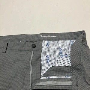 Tommy Bahama Pants Mens 38 X 28.5 Nylon Check Golf Performance Pants Gray Chino - Picture 1 of 9
