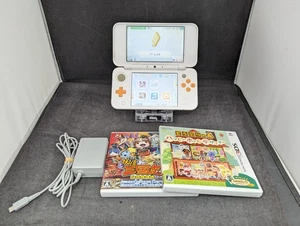 B141 Nintendo new 2DS console LL XL Orange x White Japan w/Box game adapter fx - Picture 1 of 13