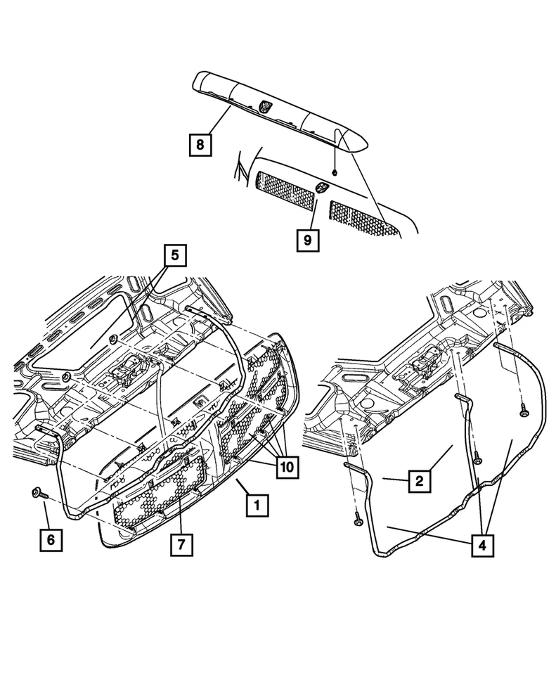 Genuine Mopar Panel Grille Left 5073287AA — 第 1/1 张图片