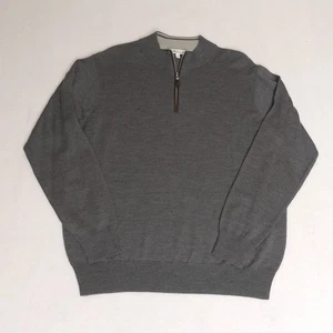 Peter Millar Sweater Mens XL Gray Half Zip Merino Wool Silk Pullover Casual - Picture 1 of 10