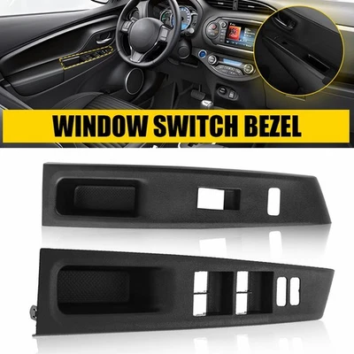 Panel de interruptor de ventana lateral delantera izquierda+derecha bisel embellecedor para Toyota Yaris 2012 2013 2014 Foto 1 de 4