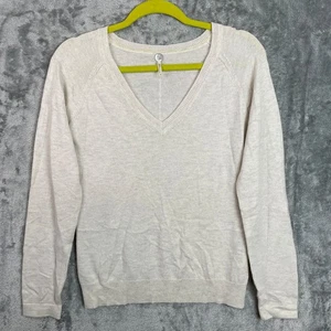 Margaret O'Leary Pullover Damen Medium Creme Kaschmir Baumwolle Oberteil Ruhe Luxus - Bild 1 von 7