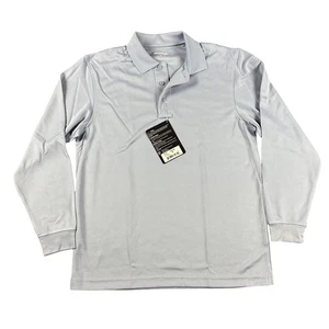 Elbeco Ufx Polo Shirt Mens Medium Light Blue Long Sleeve Tactical Uniform K5143 - Picture 1 of 8