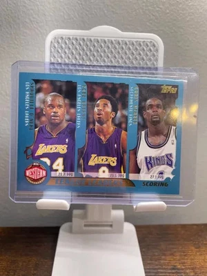 2001-02 NBA Topps League Leaders Scoring Shaq,Kobe,Webber,Iverson - Image 1 of 2