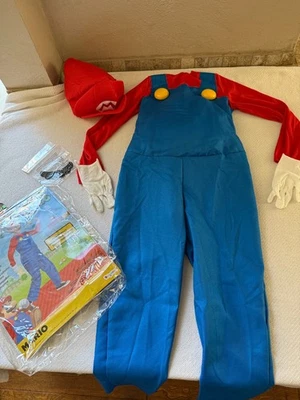 Молодежный костюм маскировка Super Mario Brothers M (7/8) Oufit перчатки шляпа усы - Изображение 1 из 4