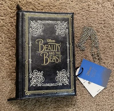 NUEVO CON ETIQUETAS Disney Danielle Nicole La Bella y la Bestia Libro Bolso sin asas Cartera Bolso de hombro Foto 1 de 4