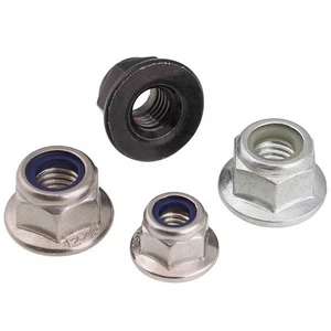 Stainless/Carbon Steel Nylon Insert Hex Flange Lock Nuts M3 M4 M5 M6 M8 M10 M12 - Picture 1 of 4