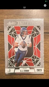 2024 Panini Absolute CJ Stroud Draft Diamonds Jersey Memorabilia Texans #DDJ-CSD - Picture 1 of 1