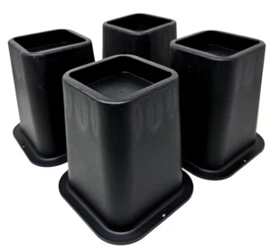 Bed Risers 4 pieces Heavy Duty Square 6 inches High New Open Box - Picture 1 of 14