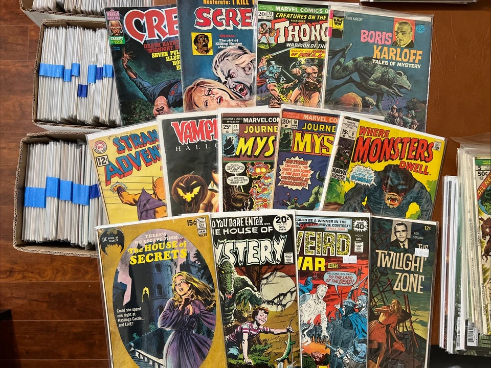 ОГРОМНЫЙ низкокачественный лот ужасов 13: от GD до FN+ и выше Marvel DC инди-комиксы/журналы - Изображение 1 из 4