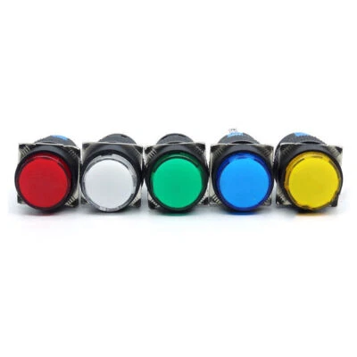 1PCS 16MM LED Momentary Self Push Button Switch Illuminated SPDT 12/24/220V 5Pin - Image 1 of 4