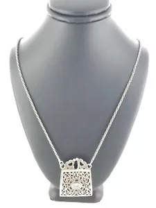 Women's Sterling Silver 925 Chain with White Stones Charm / Pendant #82524 - Picture 1 of 8