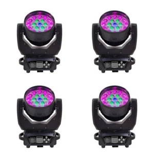 4pc/lot 19*15w 4in1 LED Moving Head Light DJ stage beam zoom aura wash light - Picture 1 of 6