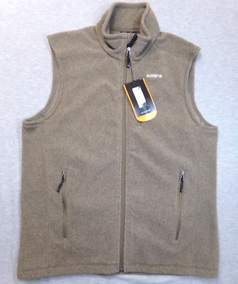 Solaris Fleece Vest Mens Brown Size L Full Zip 3 Zippered Pockets NWT - Image 1 of 4
