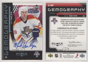 2006-07 Upper Deck Black Diamond Gemography Mike Van Ryn #G-MV Auto