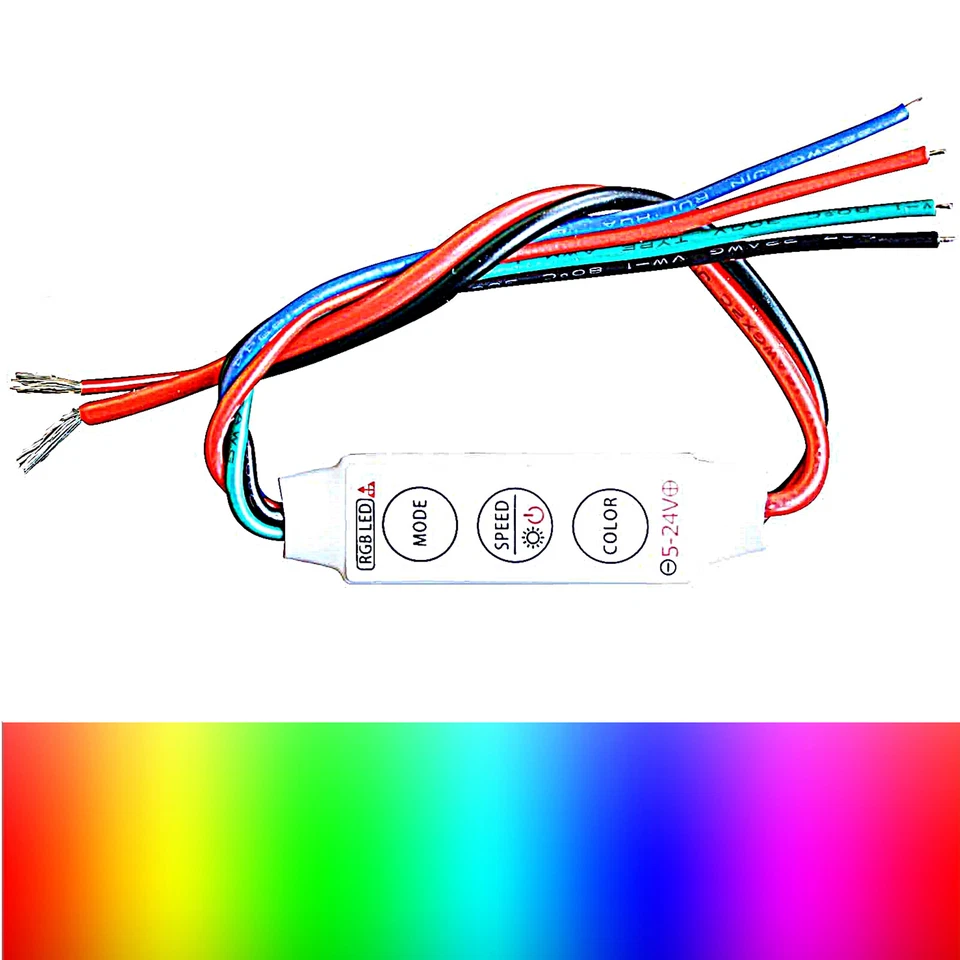 5 - 24 V RGB LED 3 Buttons Remote Control - 6A For Stripe 3528 5050 Soldering - Image 1 of 1