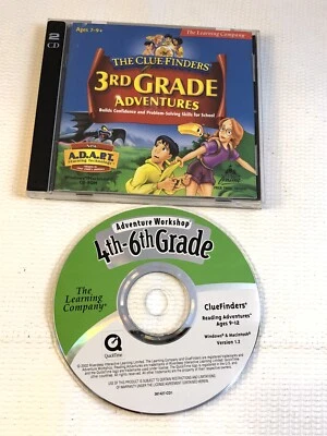 Lot 2 Learning Company Clue Finders 3rd Grade Reading PC CDRom 1999 2002 Win 98 - Image 1 of 4