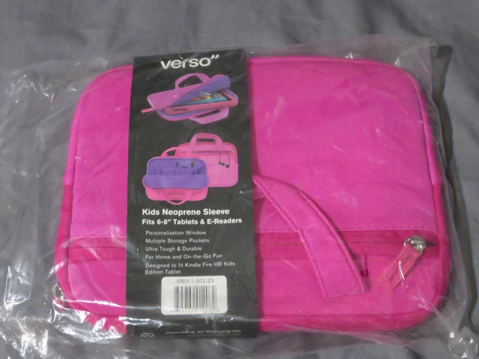 New Verso Kids 6" to 8” Universal Tablet E Reader Kindle Neoprene Sleeve Pink - Image 1 of 3