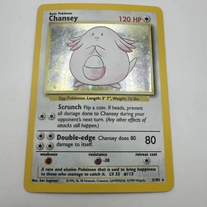 Chansey Holo Pokémon Card 3/102 - Base Set - Rare Vintage - MP - Picture 1 of 12