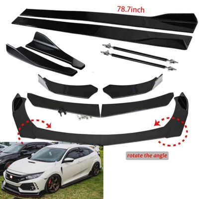 Front Bumper Lip Splitter Spoiler Side Skirt Strut Rod For Scion TC 2005-2016 Foto 1 de 4