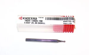 (.0520") 1.32mm CARBIDE 2 FLUTE ENDMILLS, BALL END, Kyocera 1625-0520.150 - SALE - Picture 1 of 2