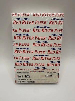 Nuevo papel Red River 4 x 6 66 lb ártico polar satinado 100 hojas artículo # 1925 Foto 1 de 3