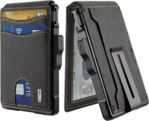 Wallet for Men - with Money Clip Slim Leather Slots Credit Card Holder RFID Bloc - Picture 1 of 12