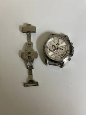 Señoras Jacques Lemans Fórmula 1 Cronógrafo esfera plateada rosa subesferas reloj Foto 1 de 4