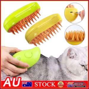 Steamy Pet Brush Electric Spray Cat Hair Brush 3 In1 Dog Steamer Brush Bath AU - Picture 1 of 28