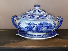 LB4 Staffordshire Blue Soup Tureen Holliwell Cottage Harewood House 1825