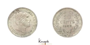 Reino de los Países Bajos, Guillermo III, 10 centavos 1882, Utrecht, Schulman 660, vz - Imagen 1 de 1